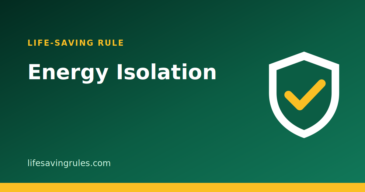 Energy Isolation: Why Lockout/Tagout Saves Lives